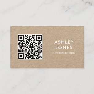 Visita Tarjeta de presentación de Kraft para código QR mo