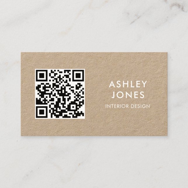 Visita Tarjeta de presentación de Kraft para código QR mo (Anverso)