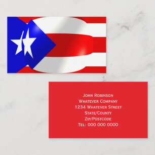 Visita Tarjeta de presentación de la bandera de Puerto Ri