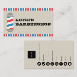 Visita Tarjeta de presentación de la barbería del poste d