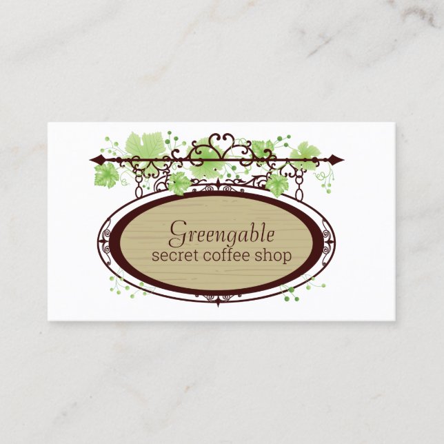 Visita Tarjeta de presentación de la cafetería secreta (Anverso)