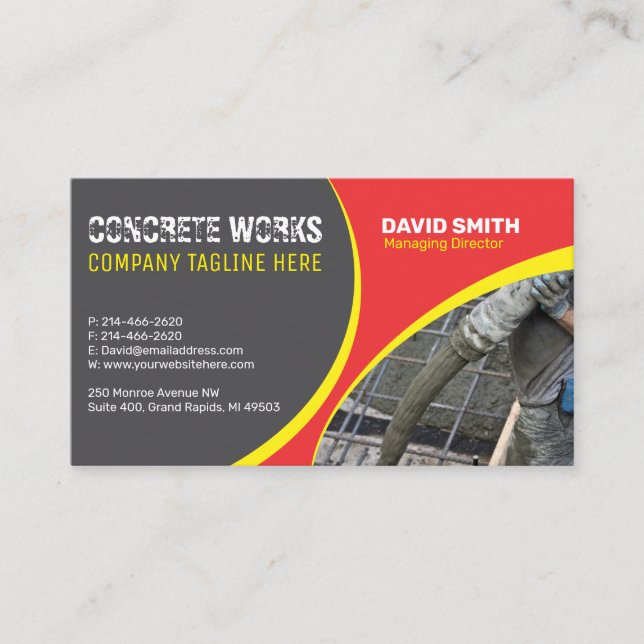 Visita Tarjeta de presentación de la empresa de construcc (Anverso)