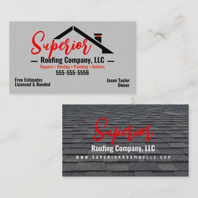 Visita Tarjeta de presentación de la empresa Roofing (Anverso / Reverso)
