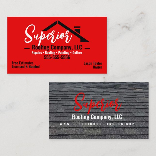 Visita Tarjeta de presentación de la empresa Roofing (Anverso / Reverso)
