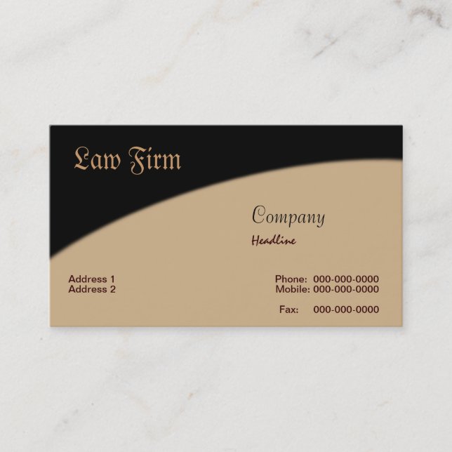 Visita Tarjeta de presentación de la firma de abogados (Anverso)