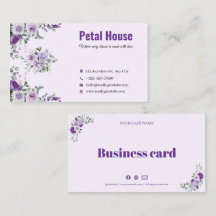 Tarjeta de presentación de la floristería floral p