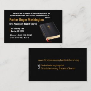 Visita Tarjeta de presentación de la Iglesia de la Biblia
