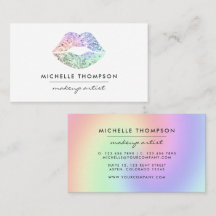 Tarjeta de presentación de labios brillantes deslu