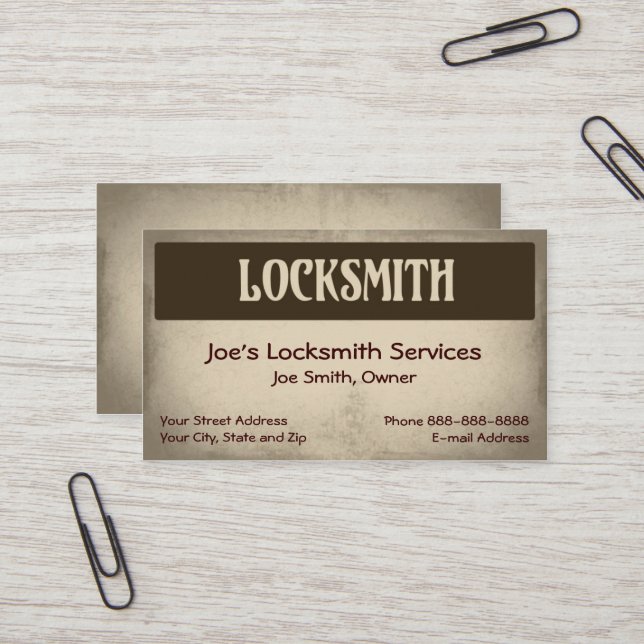 Visita Tarjeta de presentación de locksmith (Anverso/Reverso In Situ)
