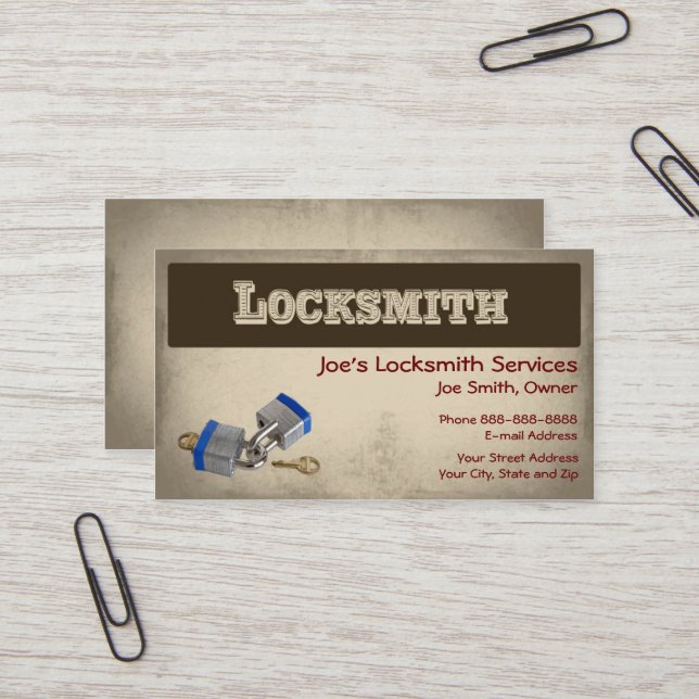 Visita Tarjeta de presentación de locksmith (Anverso/Reverso In Situ)