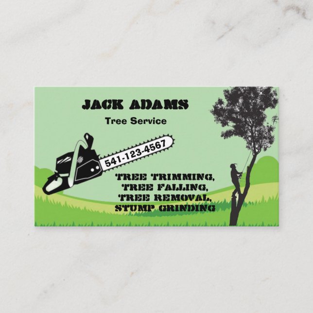Visita Tarjeta de presentación de Lumberjack Tree Service (Anverso)