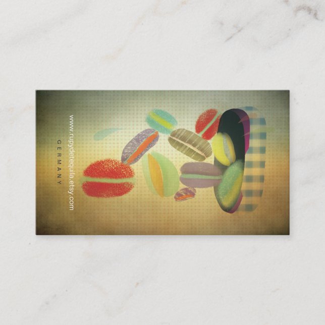 Visita Tarjeta de presentación de Macarons (Anverso)
