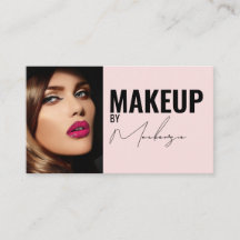 Tarjeta de presentación de maquillaje con foto de