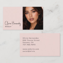 Visita Tarjeta de presentación de maquillaje con foto de 