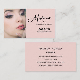 Visita Tarjeta de presentación de maquillaje con guión ro
