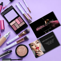 Tarjeta de presentación de maquillaje de cabello n