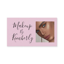 Tarjeta de presentación de maquillaje de guión neg