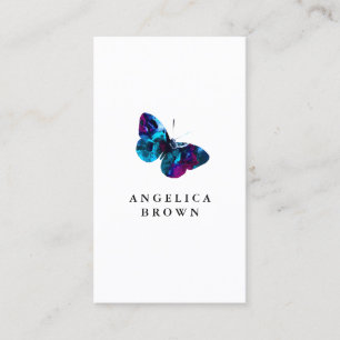 Visita Tarjeta de presentación de mariposa acuarela