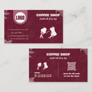 Visita Tarjeta de presentación de Maroon Coffee Shop