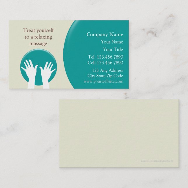 Visita Tarjeta de presentación de masaje (Anverso / Reverso)