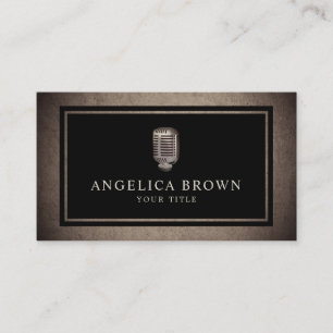 Visita Tarjeta de presentación de micrófono antigua