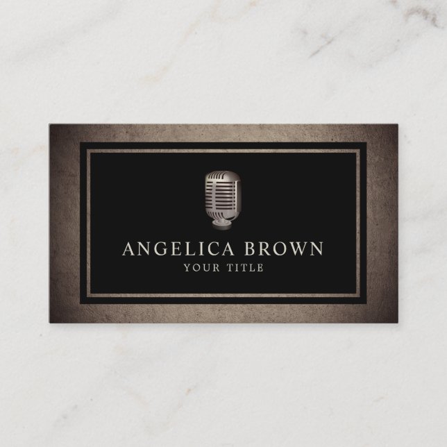 Visita Tarjeta de presentación de micrófono antigua (Anverso)