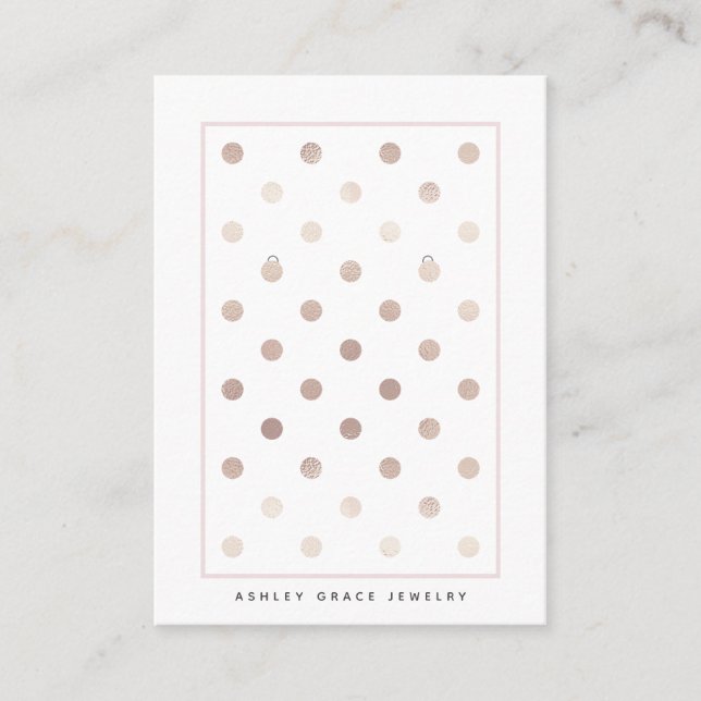 Visita Tarjeta de presentación de moda blanca dorada rosa (Anverso)