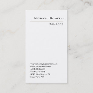 Visita Tarjeta de presentación de moda blanca limpia vert