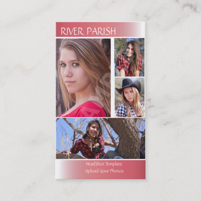 Visita Tarjeta de presentación de modelos y actores (Anverso)