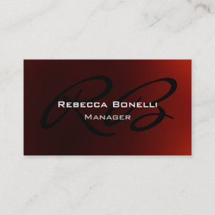 Visita Tarjeta de presentación de Monograma Blanco Rojo