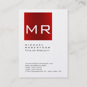Visita Tarjeta de presentación de monograma rojo elegante