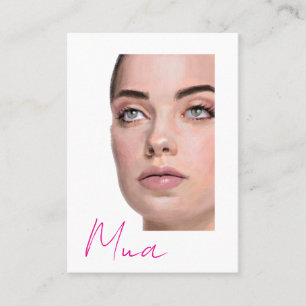Visita Tarjeta de presentación de MUA con retrato ilustra