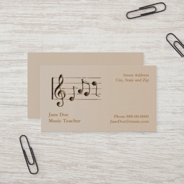 Visita Tarjeta de presentación de música (Anverso/Reverso In Situ)