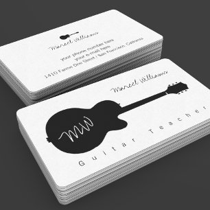 Visita Tarjeta de presentación de música blanca con negro