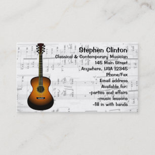 Visita Tarjeta de presentación de música clásica guitaris