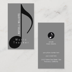 Visita Tarjeta de presentación de música Gray con nota mu