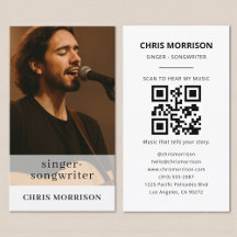 Tarjeta de presentación de músico con código QR