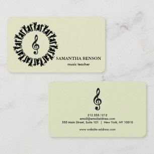 Visita Tarjeta de presentación de músico elegante con not