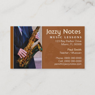 Visita Tarjeta de presentación de músico - Saxofón