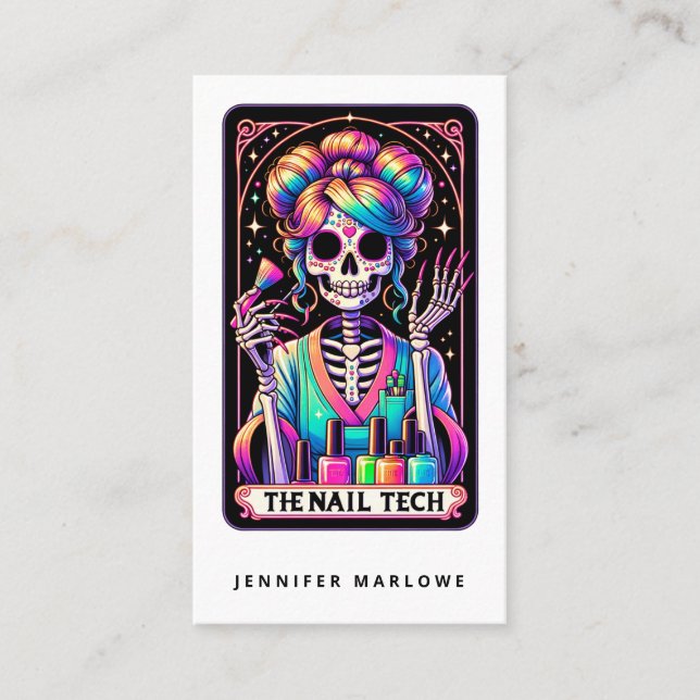 Visita Tarjeta de presentación de Nail Tech Tarot Card (Anverso)