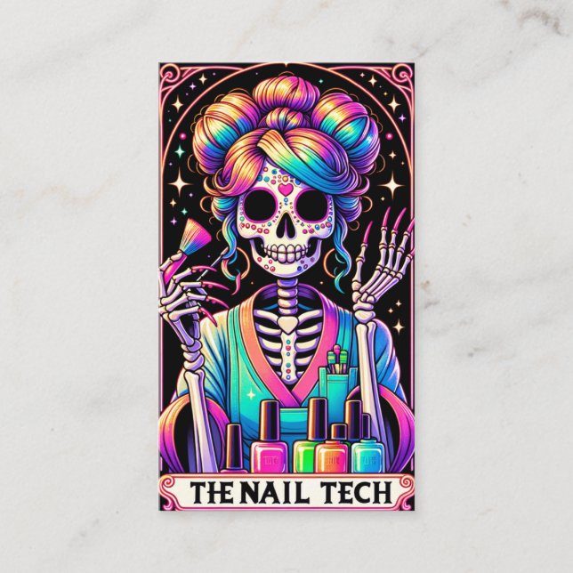 Visita Tarjeta de presentación de Nail Tech Tarot Card (Anverso)