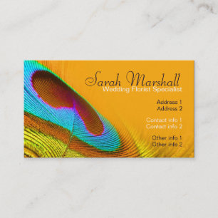 Visita Tarjeta de presentación de Naranja Peacock Feather