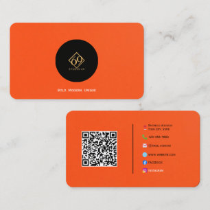 Visita Tarjeta de presentación de Naranja quemado minimal