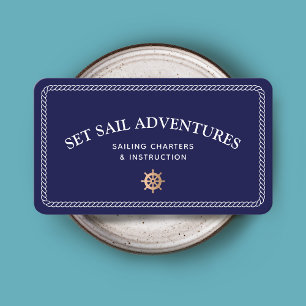 Visita Tarjeta de presentación de nautical Rope Gold Ship