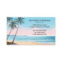 Tarjeta de Presentación de Negocios Tropical Playa