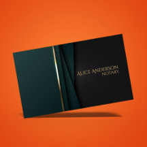 Tarjeta de presentación de notaría elegante oro ve