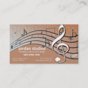 Visita tarjeta de presentación de notas musicales