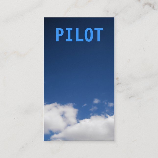 Visita Tarjeta de presentación de nubes piloto (Anverso)