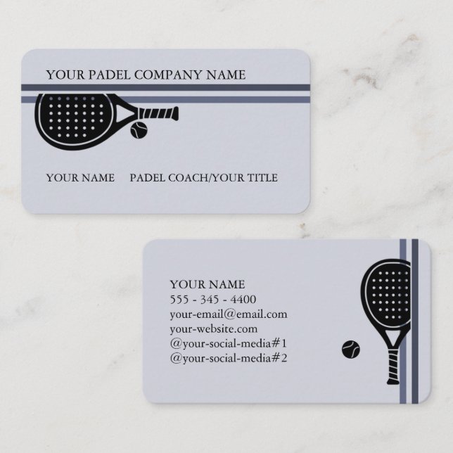 Visita Tarjeta de presentación de Padel - Estilo Padel El (Anverso / Reverso)