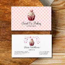 Tarjeta de presentación de panadería Cupcake Faux